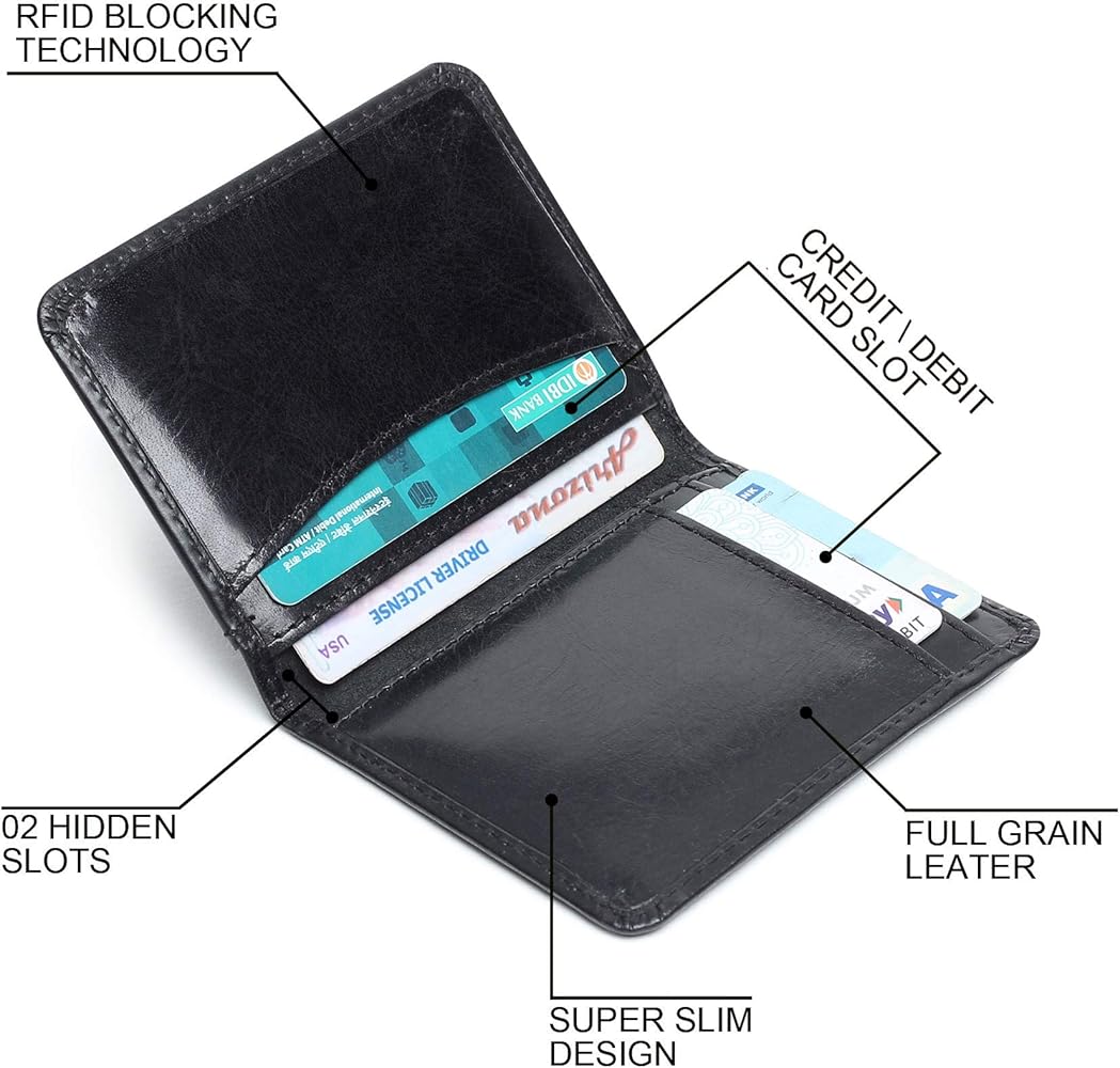 Amazon.com: FOXHACKLE Leather Credit Card Holder for Men and Women